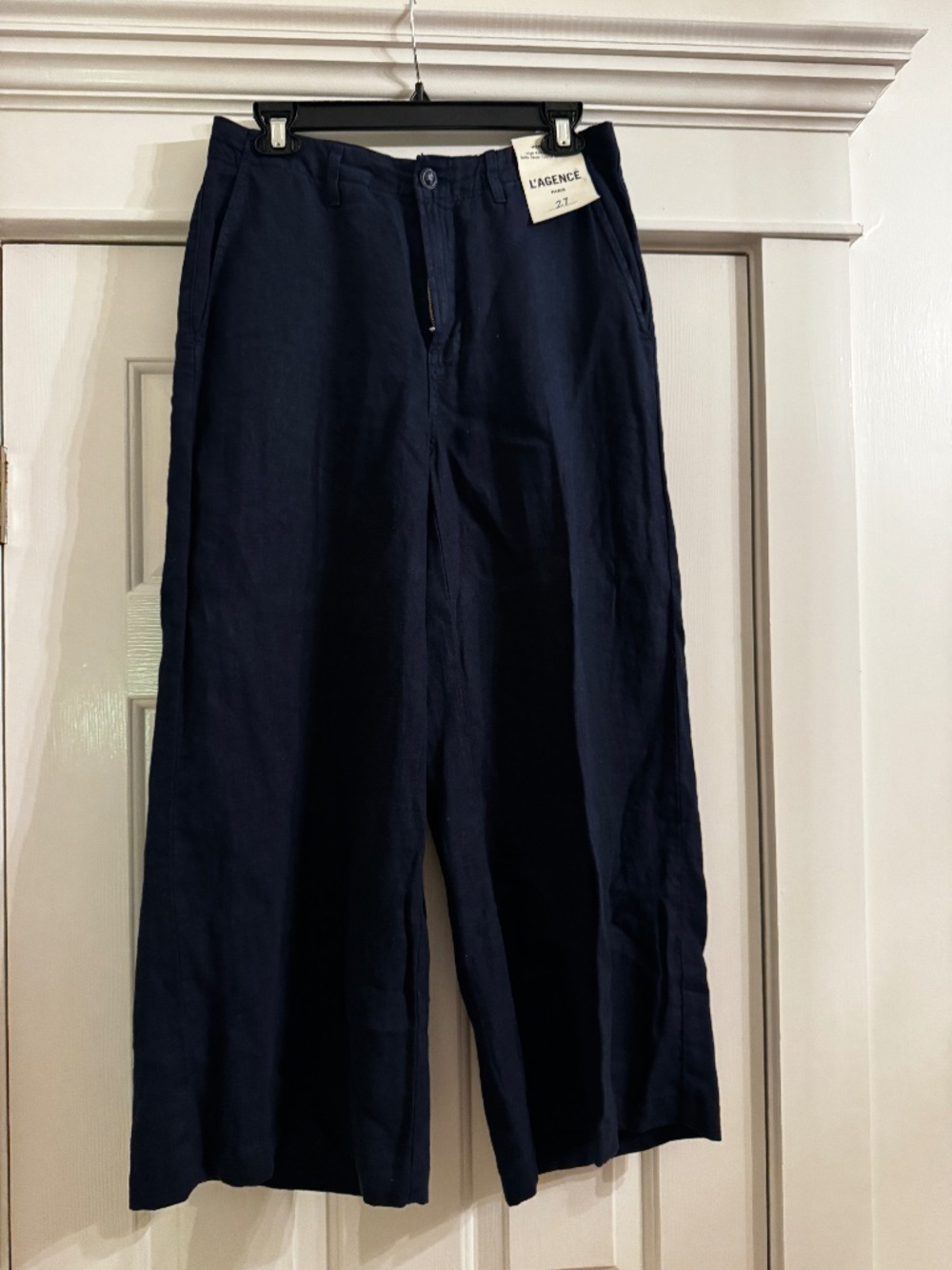 NWT L’AGENCE Navy Wide Leg Trousers Pants Size 27